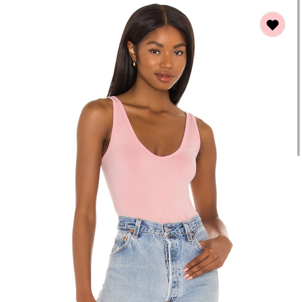 Free people washed seamless pink bodysuit